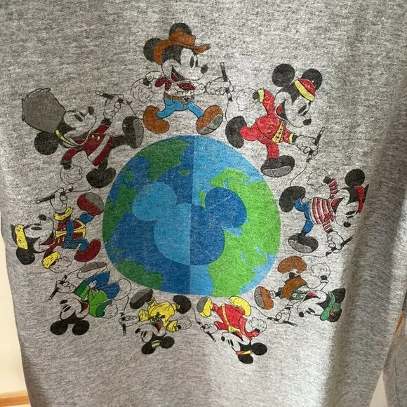 Box Lunch Disney Mickey Mouse Around the World Crewneck Sweatshirt - Picture 3 of 5